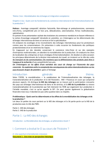 Introduction générale au thème. Partie 1 : La MO des