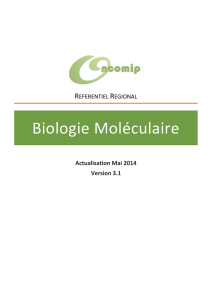 Référentiel de Biologie Moléculaire