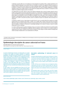 Épidémiologie descriptive du cancer colorectal en France