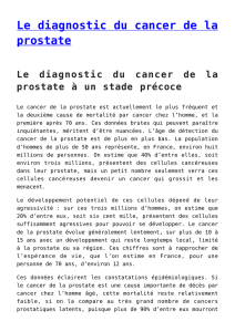 Le diagnostic du cancer de la prostate