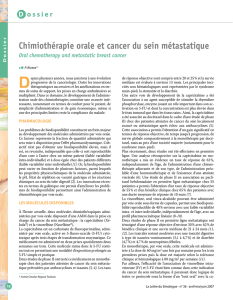 Chimiothérapie orale et cancer du sein métastatique