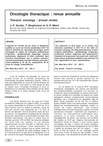 Oncologie thoracique : revue annuelle