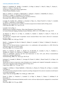 Liste des publications 2013-2011 Robert, E., Vandamme, M