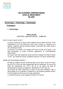 Les avancées thérapeutiques dans le médicament 2007.
