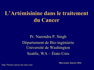 Selective toxicity of artemisinin in human breast cancer cells in culture