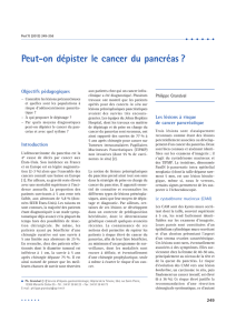 Peut-on dépister le cancer du pancréas ?