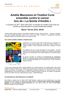 Amélie Mauresmo et l`Institut Curie ensemble contre le cancer lors