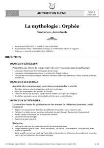 La mythologie : Orphée - séquence pédagogique cycle 3