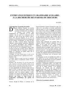 96. Entre linguistique et grammaire scolaire: à la recherche des