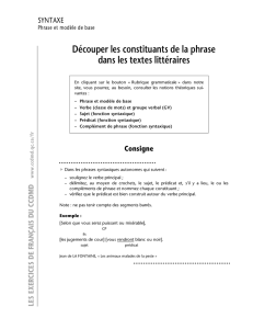 Découper les constituants de la phrase dans les textes