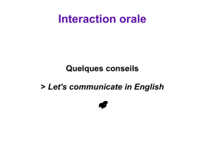 Interaction orale