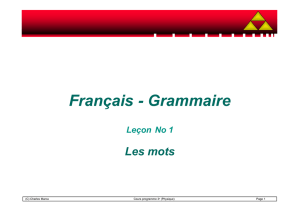 Français - Grammaire