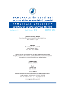 PAUSBED - Pamukkale University Journal of Social Sciences Institute