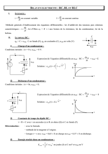 bilan en electricite : rc, rl et rlc