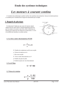 Les moteurs à courant continu