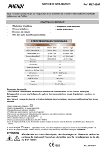 NOTICE D` UTILISATION Réf: MLT-100P 1282