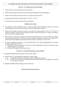 Les dangers du courant électrique et la sécurité des personnes et