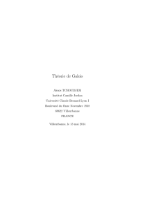 Théorie de Galois - Institut Camille Jordan