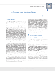 Le Problème de Kadison-Singer , E. Matheron