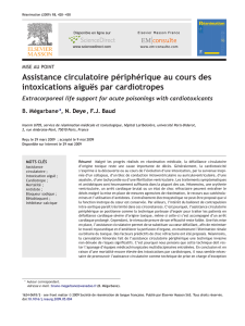 Assistance circulatoire périphérique au cours des intoxications