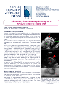 Péricardite, épanchement péricardiques et tumeur cardiaque chez