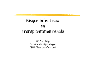 Risque infectieux en Transplantation rénale