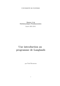 Une introduction au programme de Langlands