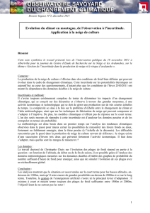 Evolution du climat en montagne, de l`observation à l`incertitude