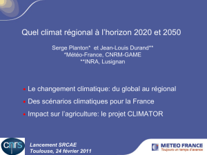 Quel climat à l`horizon 2020 et 2050