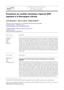 Evaluation du modèle climatique régional WRF appliqué à