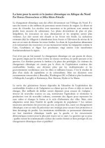 La lutte pour la survie et la justice climatique en Afrique du Nord