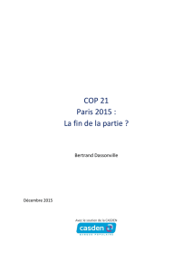 COP 21 Paris 2015 : La fin de la partie