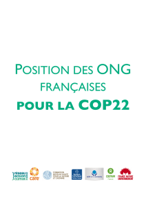 POSITION DES ONG FRANÇAISES POUR LA COP22