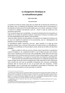 Le changement climatique et Le réchauffement global