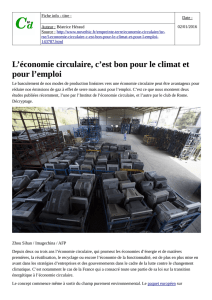 L`économie circulaire, c`est bon pour le climat et pour l`emploi