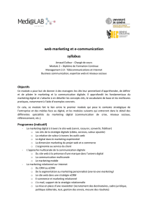 web marketing et e-communication syllabus