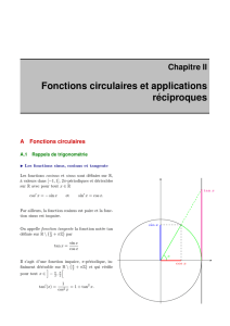 Chapitre II Fonctions circulaires et applications r´eciproques
