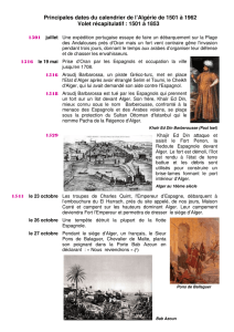 Principales dates du calendrier de l`Algérie de 1501 à 1962 Volet