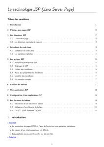 La technologie JSP (Java Server Page)
