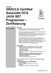 ORACLE Certified Associate OCA - Java SE7 Programmer