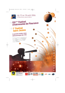 XVI ème Festival d`Astronomie de Fleurance Ier Festival Astro Jeunes