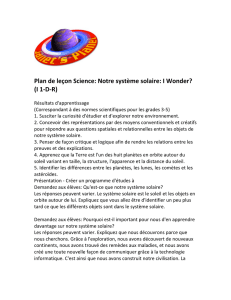 Plan de leçon Science: Notre système solaire: I Wonder? (I 1-‐D-‐R)