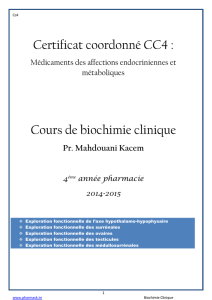 Certificat coordonné CC4 : Cours de biochimie clinique