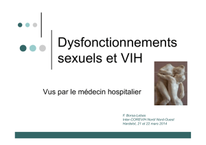 Dysfonctionnements sexuels et VIH - COREVIH Haute