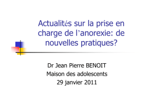 Actualité sur l`anorexie Dr JP BENOIT