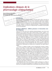 Implications cliniques de la pharmacologie antipsychotique