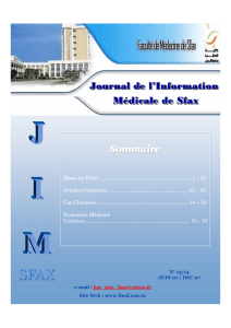 Télécharger le Journal - Faculté de Médecine de Sfax