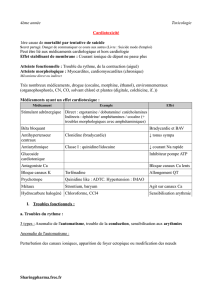 4ème année Toxicologie Cardiotoxicité 1ère