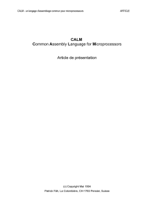 CALM Common Assembly Language for Microprocessors Article de