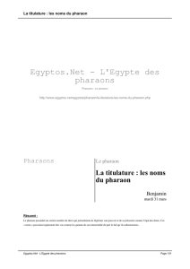 La titulature _ les noms du pharaon